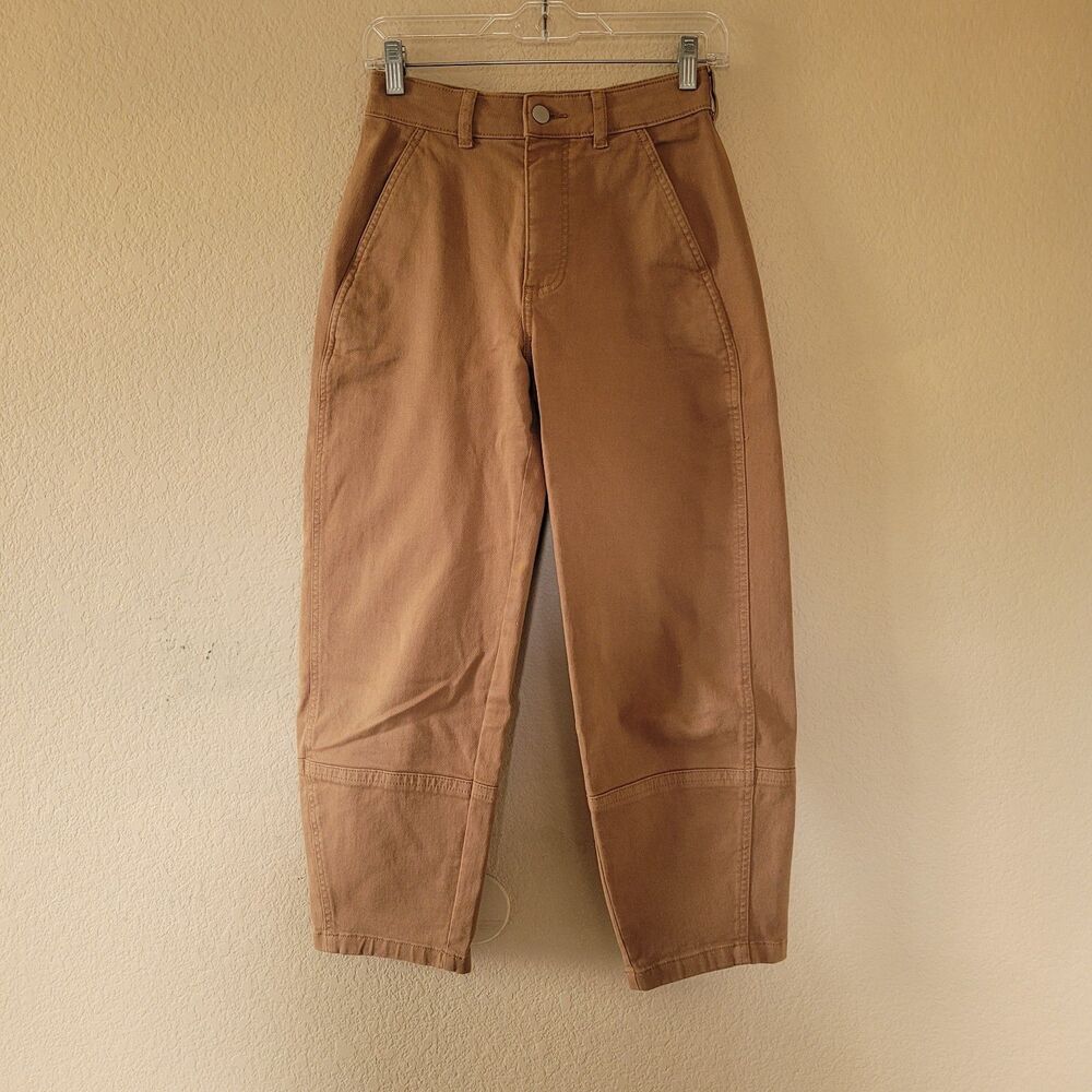 Everlane Pants Womens Size 0 Brown Organic Cotton Barrel Leg Utility Chino Baggy
